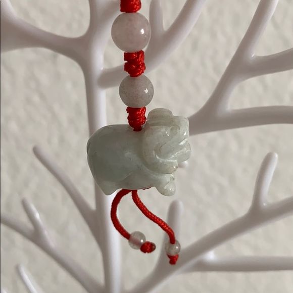 New Chinese zodiac natural real jade good luck sheep charm/key chain - Picture 2 of 6